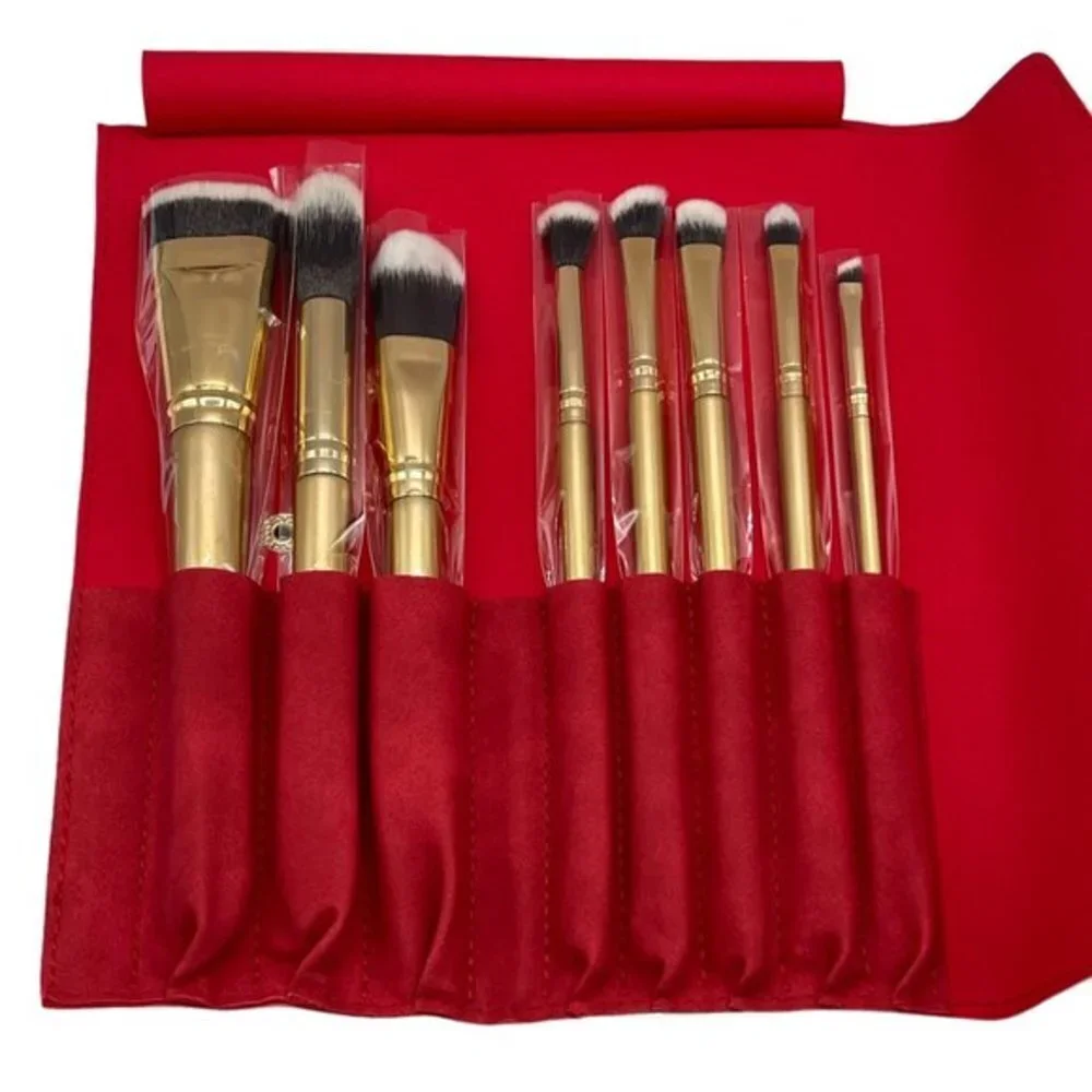 Luxie 9 pc Full Face Shimmer & Gold Brush Set